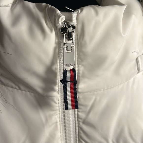 Tommy Hilfiger Ladies Women Belted Puffer Jacket Coat White US Size M - Picture 2 of 14